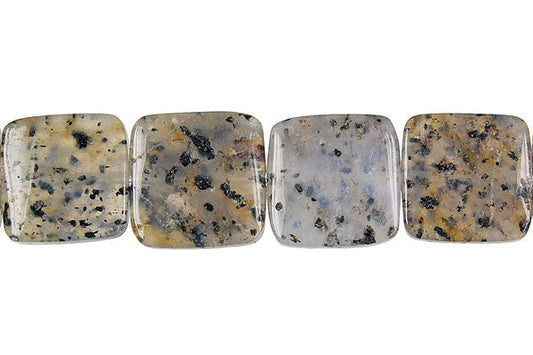 Sesame Rock Crystal Square Beads
