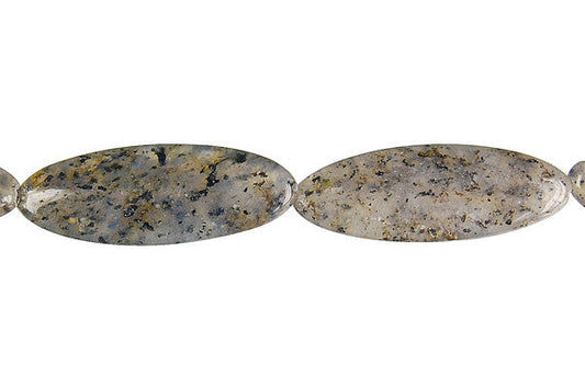 Sesame Rock Crystal Flat Rice Beads