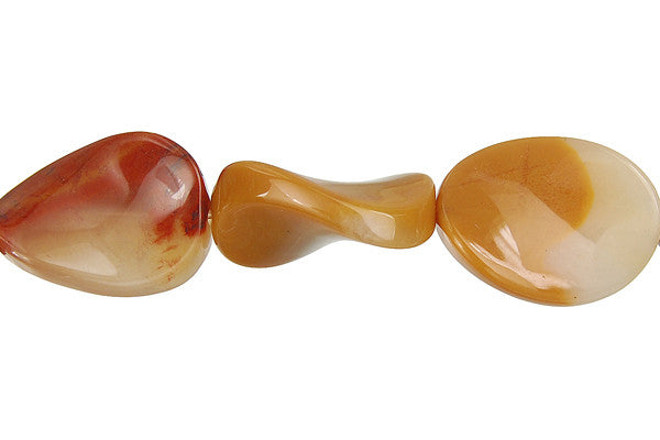 Oregon Picture Jasper Twisted Flat Oval Beads, 16-Inch Strand, Beads for Jewelry Making