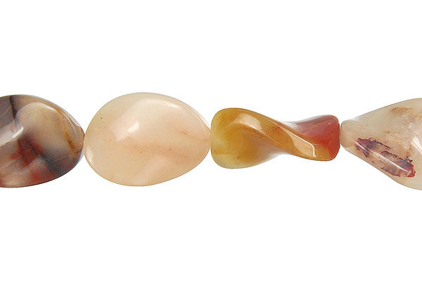 Oregon Picture Jasper Twisted Flat Oval Beads, 16-Inch Strand, Beads for Jewelry Making