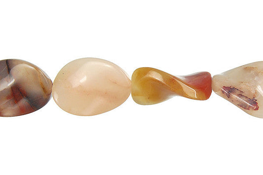 Oregon Picture Jasper Twisted Flat Oval Beads, 16-Inch Strand, Beads for Jewelry Making