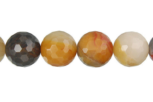 Oregon Picture Jasper Round Faceted Beads, 16-Inch Strand, Beads for Jewelry Making