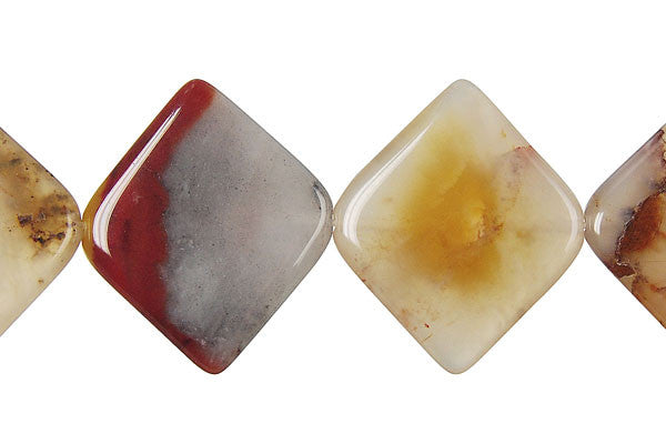 Oregon Picture Jasper Diamond Square Beads, 16-Inch Strand, Beads for Jewelry Making