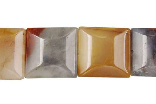 Oregon Picture Jasper Convex Square Beads, 16-Inch Strand, Beads for Jewelry Making