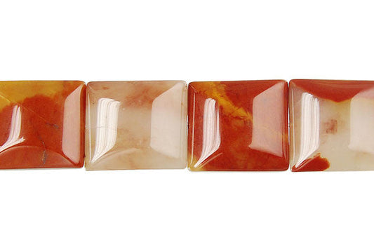 Oregon Picture Jasper Convex Rectangle Beads, 16-Inch Strand, Beads for Jewelry Making