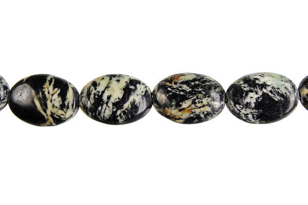 Fireworks Jasper Flat Oval Beads, 16-Inch Strand, Beads for Jewelry Making