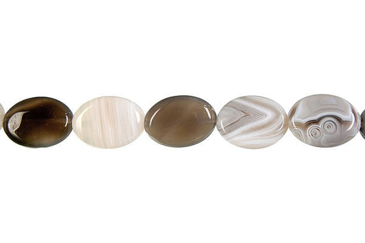 Botswana Agate Flat Oval Beads