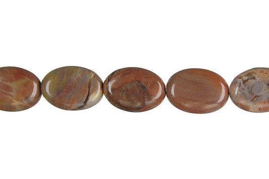 Amber Onyx Flat Oval Beads
