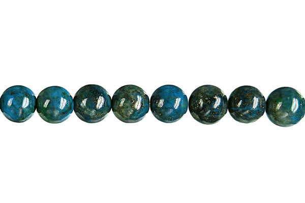 Azurite & Malachite Beads - Azurite Round - 8mm - 16-inch - unbranded beads for jewelry making