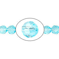 Chinese Crystal Beads - (Blue Zircon Faceted Round - 4mm - 12-15-inch - unbranded beads for jewelry making