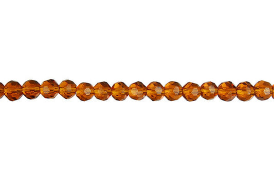 Chinese Crystal (Amber) Faceted Round