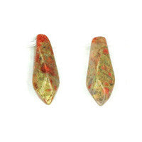 Unakite Point Beads, 16-Inch Strand, Jewelry Making Supplies