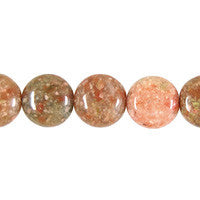 Unakite Button Beads, 16-Inch Strand, Jewelry Making Supplies