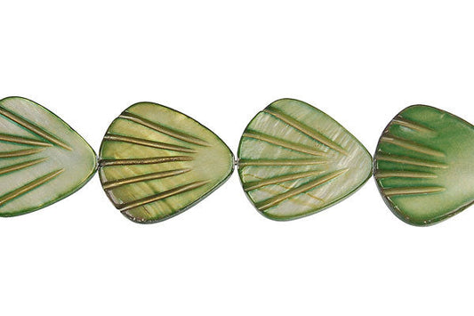 Shell Fan Beads, 16-Inch Strand, Jewelry Making Supplies
