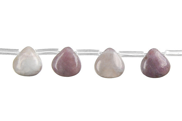 Purple Jasper Beads - Flat Briolette - 10x10mm - 16-inch - unbranded beads for jewelry making