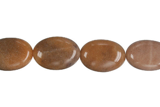 Chocolate Aventurine Flat Oval Beads, 16-Inch Strand, Beads for Jewelry Making