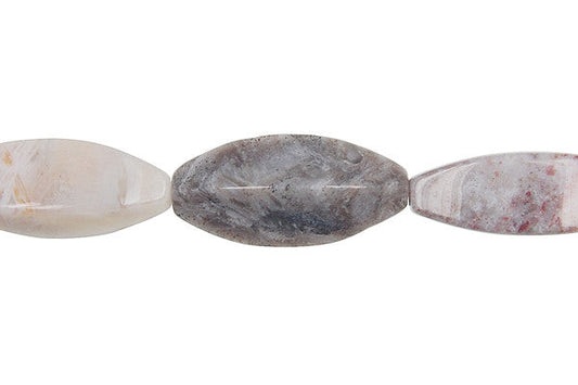 Bamboo Leaf Agate Square Rice Beads