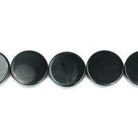 Black Onyx Coin Beads, 16-Inch Strand, Beads for Jewelry Making