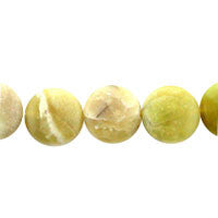Yellow Opal Button Beads, 16-Inch Strand, Jewelry Making Supplies