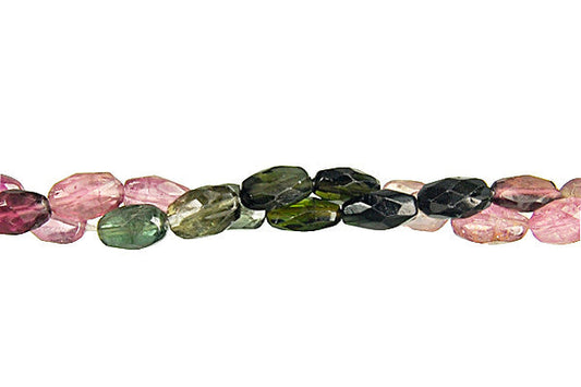 Tourmaline Flat Oval Faceted Beads, 16-Inch Strand, Jewelry Making Supplies