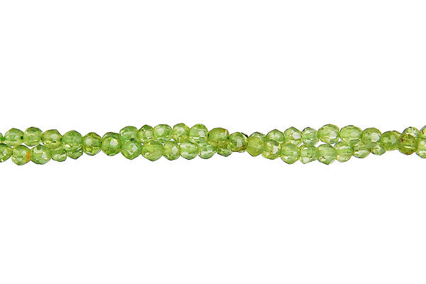 Peridot Beads - Faceted Round - 3mm - 13-14 - unbranded beads for jewelry making
