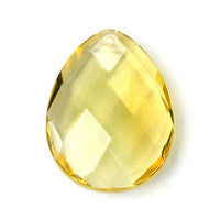 Citrine Quartz Glass Beads - Faceted Flat Briolette - 10x10mm - 16-inch - unbranded beads for jewelry making