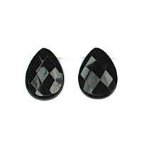 Black Quartz Faceted Flat Briolette