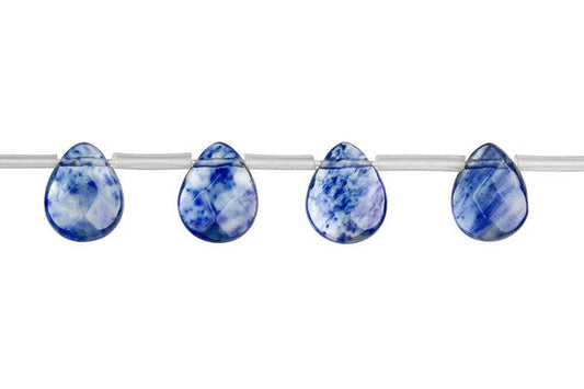 Blueberry Quartz Faceted Flat Briolette