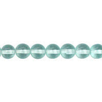 Aqua Quartz Glass Round Beads, 16-Inch Strand, Jewelry Making Supplies
