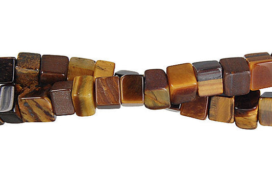 Tiger Eye Cube Beads, 16-Inch Strand, Jewelry Making Supplies