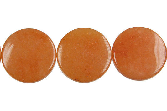 Carnelian Coin Beads, 16-Inch Strand, Beads for Jewelry Making
