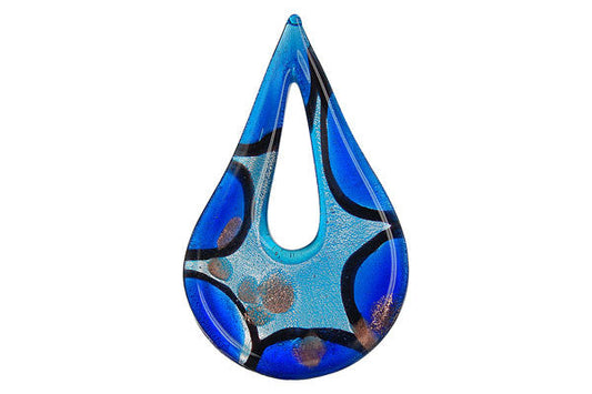Pendant Murano Foil Glass Briolette Donut (07)