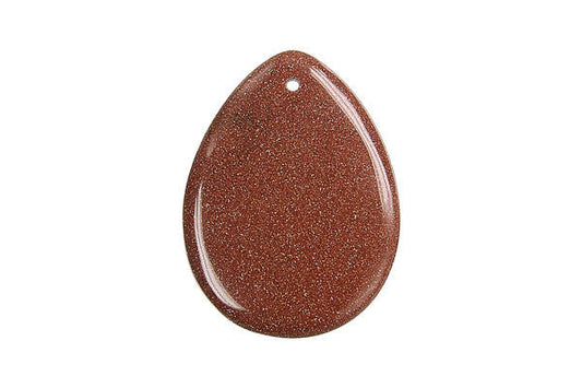 Gold Stone Flat Briolette Pendant, 30x40mm, 1 Piece, Pendant for Jewelry Making