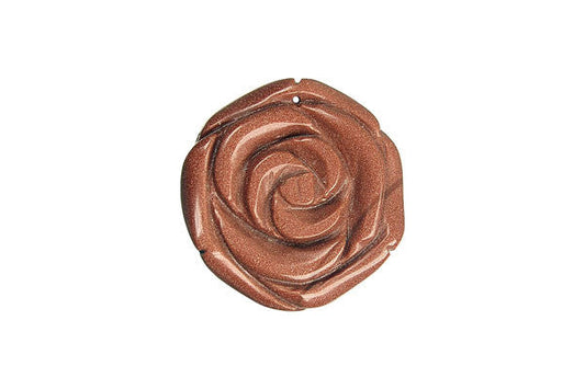 Gold Stone Carved Rose Pendant, 30x30mm, 1 Piece, Pendant for Jewelry Making