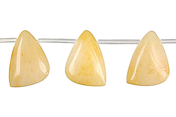 Yellow Jade Triangle Beads, 16-Inch Strand, Jewelry Making Supplies