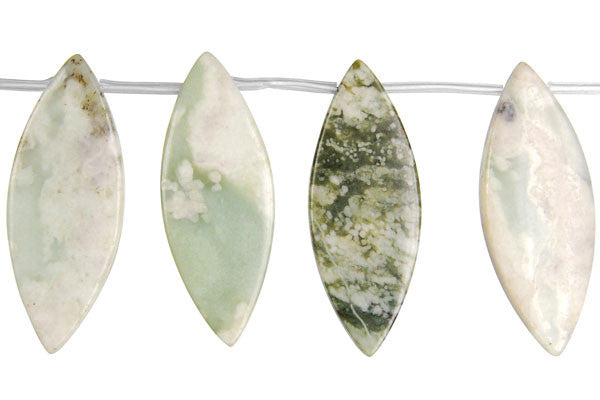 Peace Stone Flat Rice Beads, 8-Inch Strand, Beads for Jewelry Making