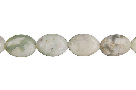 Peace Stone Flat Oval Beads, 16-Inch Strand, Beads for Jewelry Making