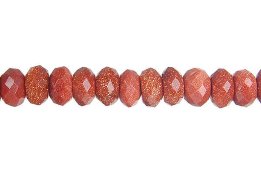 Gold Stone Rondelle Faceted Beads, 16-Inch Strand, Beads for Jewelry Making
