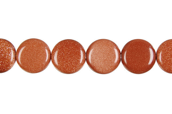 Gold Stone Coin Beads
