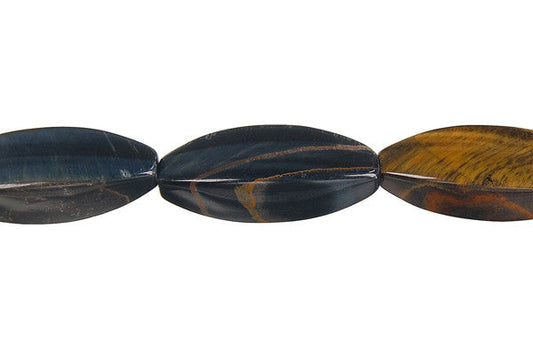 Blue Tiger Eye Square Rice Beads, 16-Inch Strand, Beads for Jewelry Making