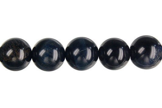 Blue Tiger's Eye Beads - Blue Tiger Eye Round - 12mm - 16-inch - unbranded beads for jewelry making
