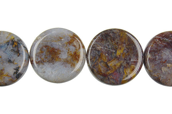 Pietersite Button Beads, 16-Inch Strand, Beads for Jewelry Making