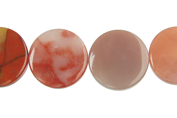 Oregon Picture Jasper Coin Beads, 16-Inch Strand, Beads for Jewelry Making