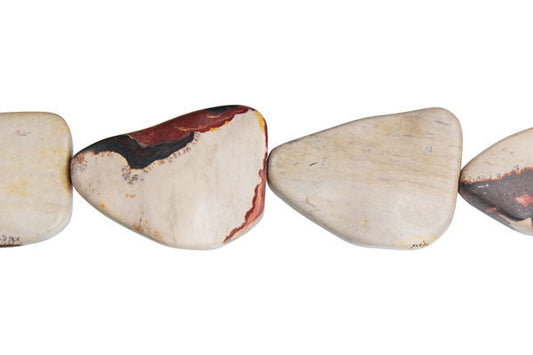 Leopard Skin Jasper Wavy Triangle Beads, 16-Inch Strand, Beads for Jewelry Making