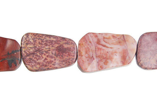 Leopard Skin Jasper Wavy Ladder Beads, 16-Inch Strand, Beads for Jewelry Making