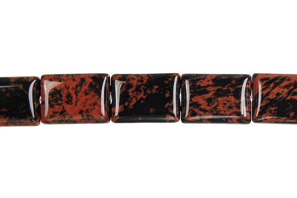 Mahogany Obsidian Flat Rectangle Beads, 16-Inch Strand, Beads for Jewelry Making