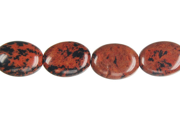 Mahogany Obsidian Flat Oval Beads