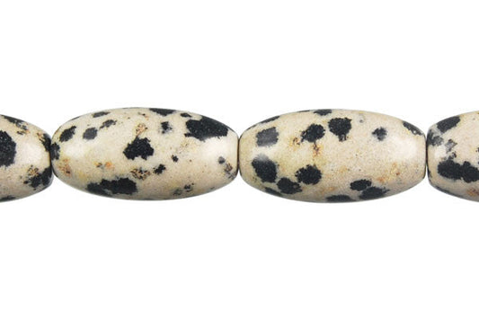 Dalmatian Jasper Rice Beads, 16-Inch Strand, Beads for Jewelry Making