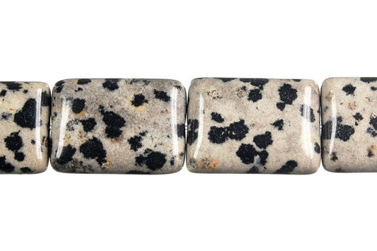 Dalmatian Jasper Flat Rectangle Beads, 16-Inch Strand, Beads for Jewelry Making