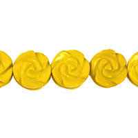 Yellow Quartz Glass Carved Rose Beads, 16-Inch Strand, Jewelry Making Supplies